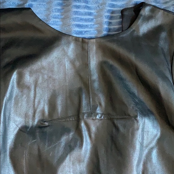 BCBG MaxAzria Jillea faux leather dress with mesh - Picture 3 of 8